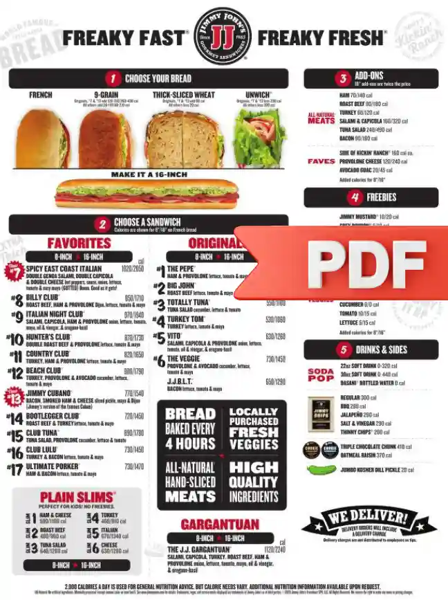 jimmy johns menu